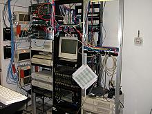 The ISP's 3 equipment racks.